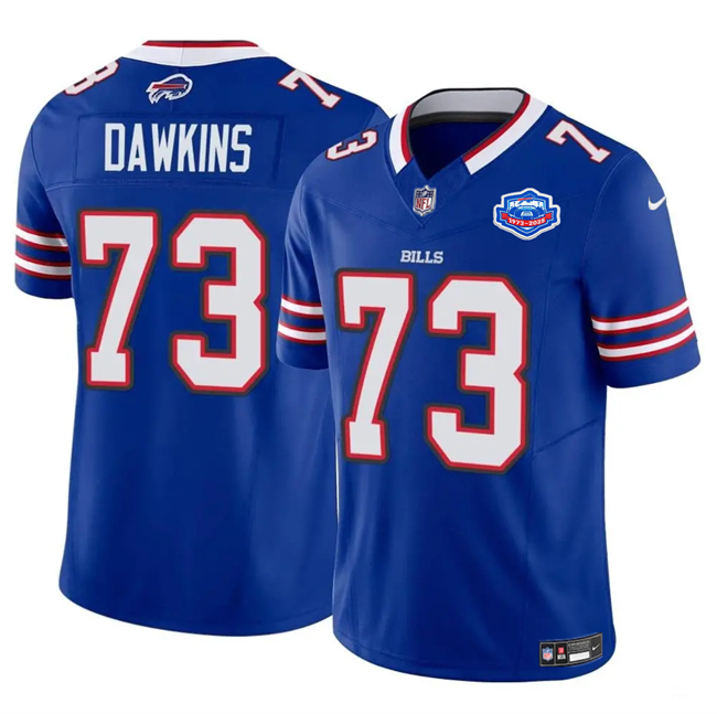 Men's Buffalo Bills #73 Dion Dawkins Blue 2025 F.U.S.E. With Farewell Patch Vapor Untouchable Limited Football Stitched Jersey