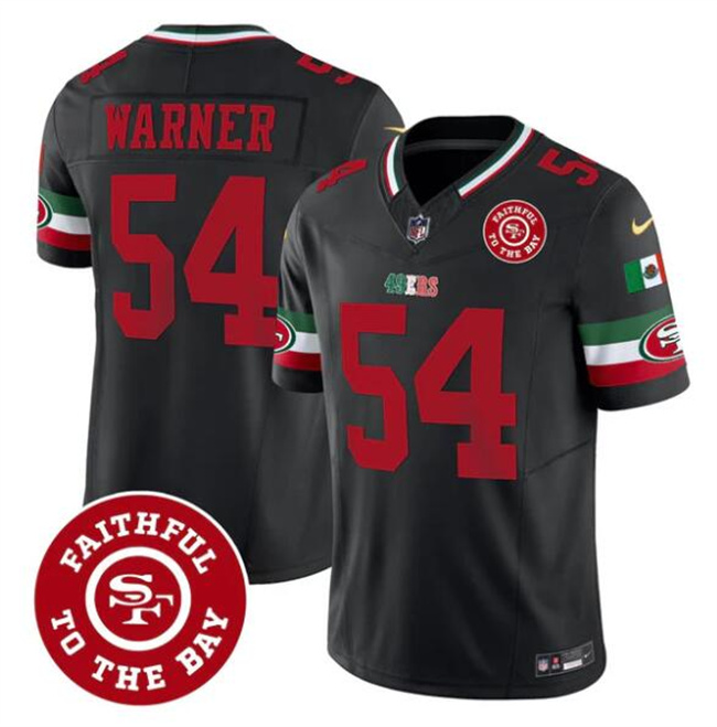 Men's San Francisco 49ers #54 Fred warner Black F.U.S.E. Mexico Faithful To The Bay Patch Vapor Limited Football Stitched Jersey
