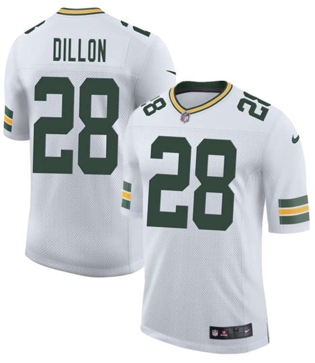 Men's Green Bay Packers #28 A. J. Dillon White 2025 New Vapor Untouchable Limited Football Stitched Jersey