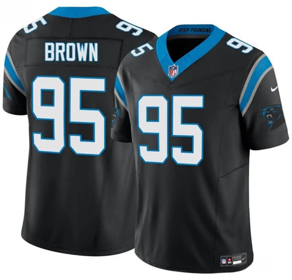 Men's Carolina Panthers #95 Derrick Brown Black 2025 F.U.S.E. Vapor Limited Football Stitched Jersey
