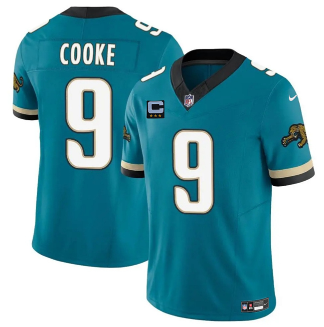 Men's Jacksonville Jaguars #9 Logan Cooke Teal 2025 F.U.S.E. With 3-Star C Patch Prowler Throwback Vapor Limited Football Stitched Jersey