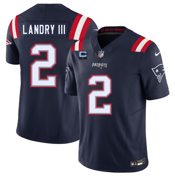 Men's New England Patriots #2 Harold Landry III Navy 2025 F.U.S.E. With 1-Star C Patch Vapor Limited Stitched Jersey