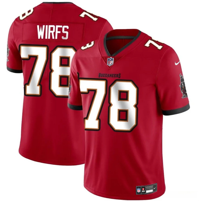 Men's Tampa Bay Buccaneers #78 Tristan Wirfs Red 2025 Vapor Limited Football Stitched Jersey