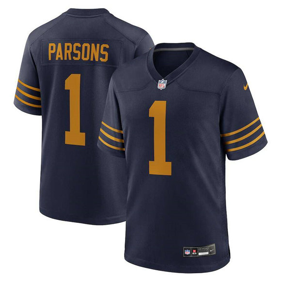 Men's Green Bay Packers #1 Micah Parsons Navy The 1923 Classic Football Stitched Game Jersey