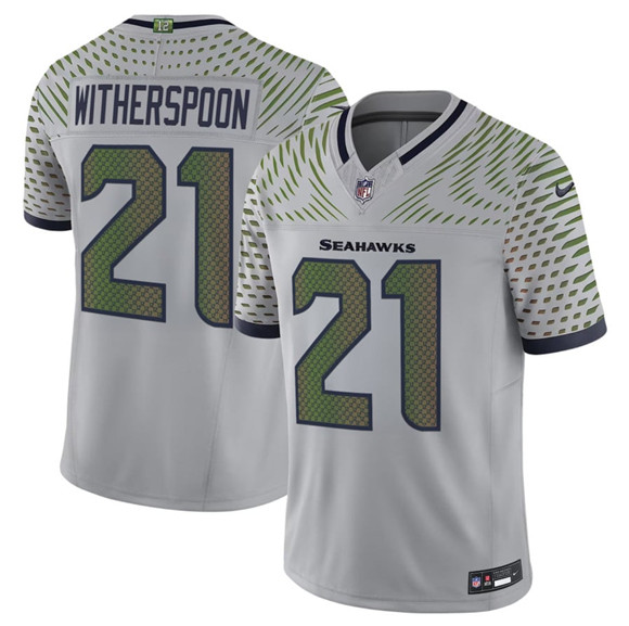 Men's Seattle Seahawks #21 Devon Witherspoon Gray 2025 F.U.S.E. “Rivalries” Vapor Limited Football Stitched Jersey