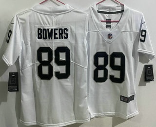Women's Las Vegas Raiders #89 Brock Bowers Limited White Vapor Jersey