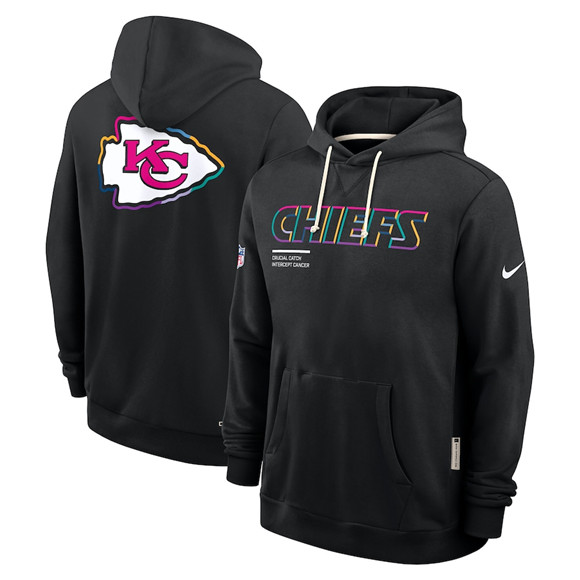 Men's Kansas City Chiefs Black 2025 Crucial Catch Dri-FIT Hoodie