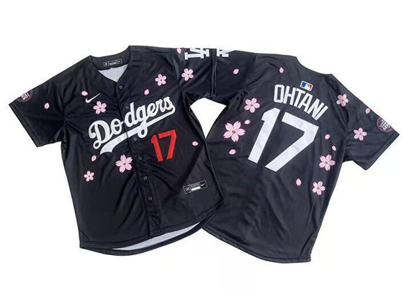 Men's Los Angeles Dodgers #17 Shohei Ohtani Black 2025 Tokyo Series Limited Stitched Baseball Jersey