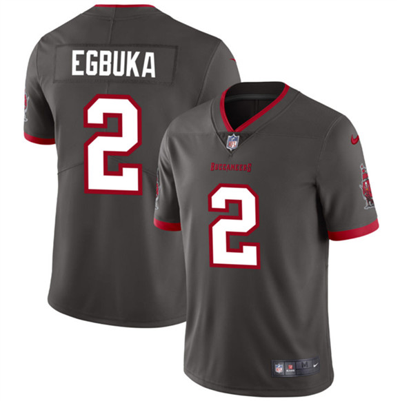 Men's Tampa Bay Buccaneers #2 Emeka Egbuka New Gray 2025 Draft Vapor Untouchable Limited Football Stitched Jersey