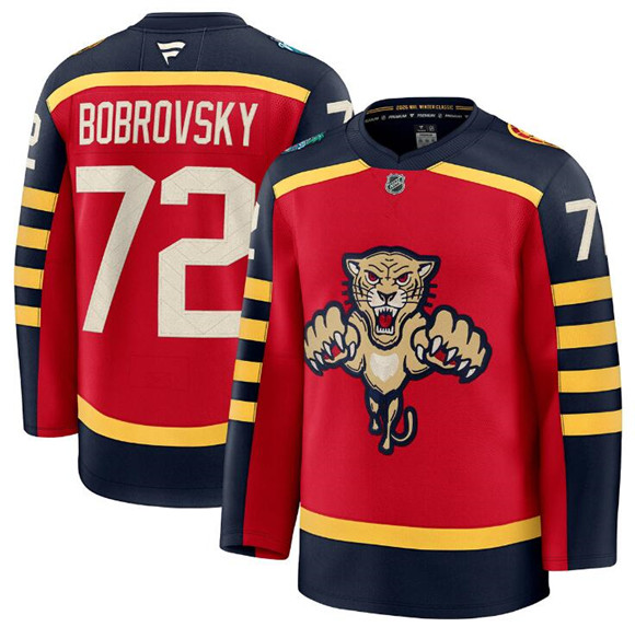 Men's Florida Panthers #72 Sergei Bobrovsky Red 2026 Winter Classic Stitched Hockey Jersey