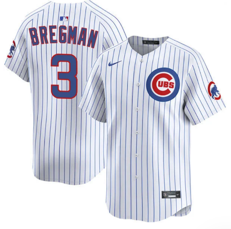 Men's Chicago Cubs #3 Alex Bregman White 2026 Home Limited Stitched Baseball Jersey