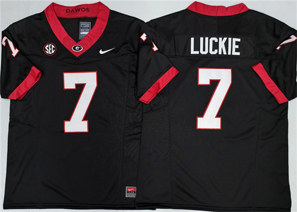 Men's Georgia Bulldogs #7 Lawson Luckie Black 2025 F.U.S.E. Stitched Jersey