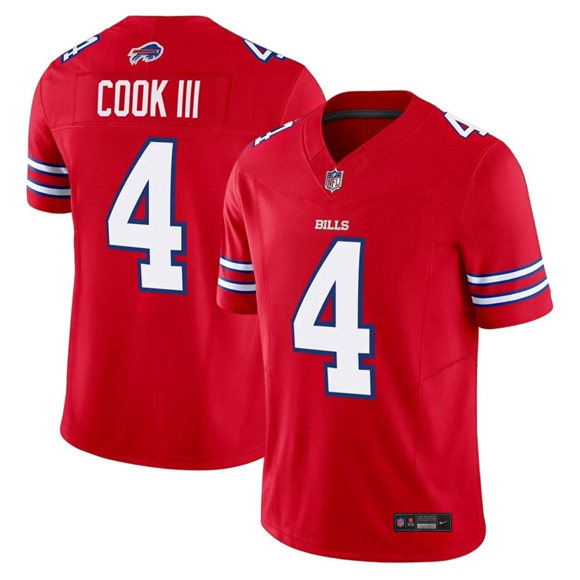 Men's Buffalo Bills #4 James Cook III Red 2025 F.U.S.E. Vapor Untouchable Limited Football Stitched Jersey