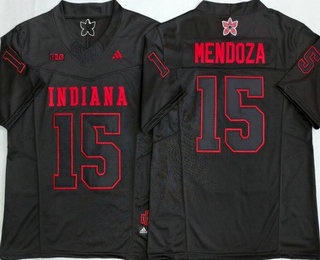 Men's Indiana Hoosiers #15 Fernando Mendoza Limited Black Alternate Fashion College Football Jersey