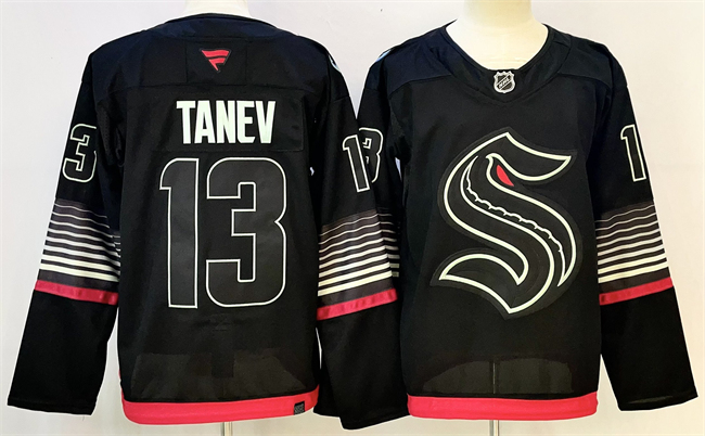 Men's Seattle Kraken #13 Brandon Tanev Black 2026 Alternate Stitched Hockey Jersey