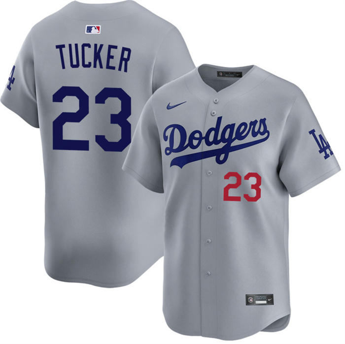 Men's Los Angeles Dodgers #23 Kyle Tucker Grey 2026 Limited Stitched Baseball Jersey