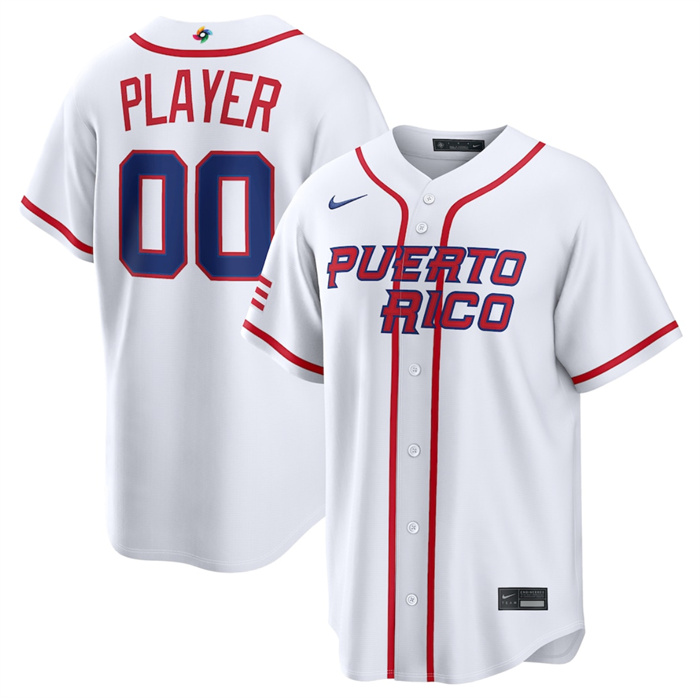 Men's Puerto Rico Baseball Active Player Custom White 2026 World Baseball Classic Home Stadium Stitched Jersey