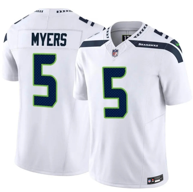 Men's Seattle Seahawks #5 Jason Myers White 2025 F.U.S.E. Vapor Untouchable Limited Stitched Football Jersey