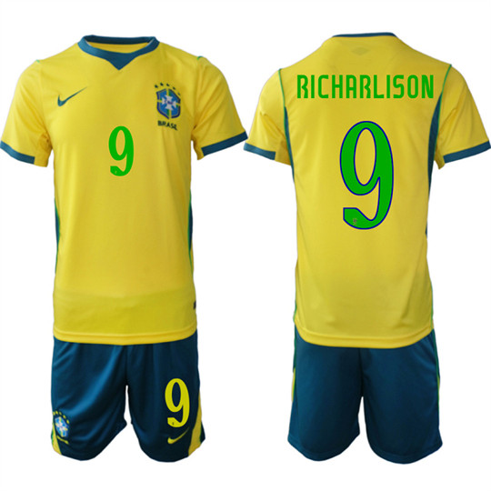 Men's Brazil #9 RICHARLISON National Team FIFA x World Cup 2026 Home On Field Jersey