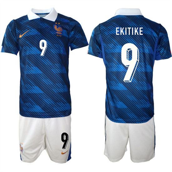 Men's France #9 EKITIKE National Team FIFA x World Cup 2026 Home On Field Jersey