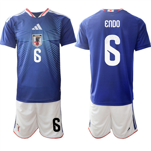 Men's Japan #6 ENDO National Team FIFA x World Cup 2026 Home Blue On Field Jersey