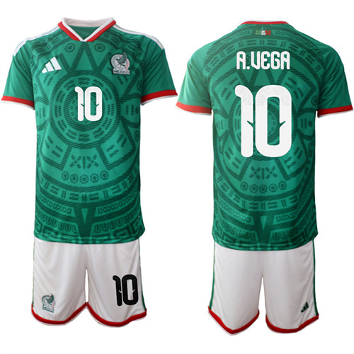 Men's Mexico #10 A.UEGA National Team FIFA x World Cup 2026 Home Green On Field Jersey