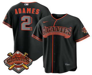 Men's San Francisco Giants #2 Willy Adames Black 2026 Alternate Stadium Stitched Jersey