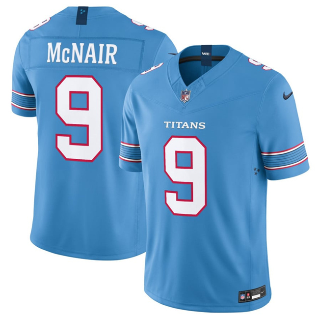 Men's Tennessee Titans #9 Steve McNair Light Blue 2026 F.U.S.E. Vapor Limited Stitched Football Jersey
