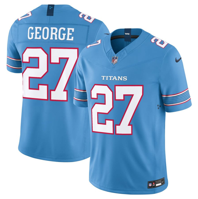 Men's Tennessee Titans #27 Eddie George Light Blue 2026 F.U.S.E. Vapor Limited Stitched Football Jersey