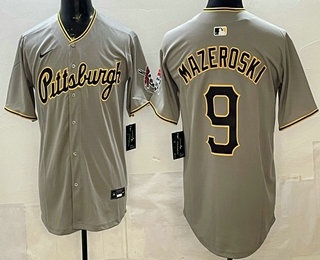 Men's Pittsburgh Pirates #9 Bill Mazeroski Grey Limited Jersey