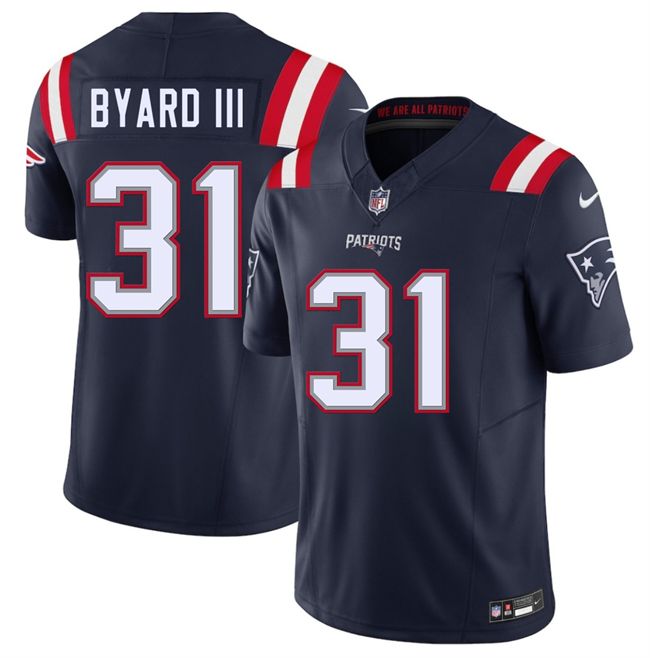 Men's New England Patriots #31 Kevin Byard III Navy 2026 F.U.S.E. Vapor Limited Stitched Football Jersey