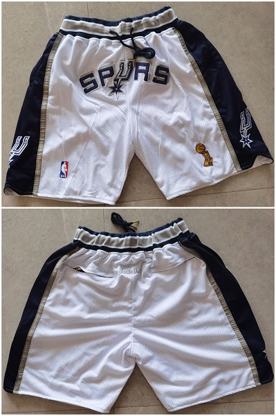 Men' San Antonio Spurs White NBA Shorts