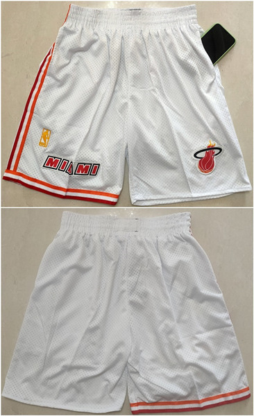 Mens Miami Heat White Shorts