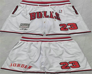 Men's Chicago Bulls #23 Michael Jordan White Just Don Shorts