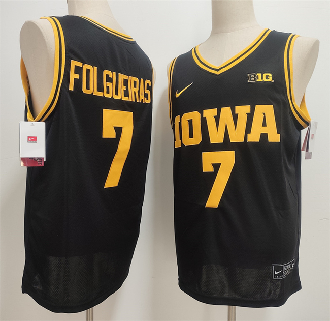 Men's Iowa Hawkeyes #7 Alvaro Folgueiras Black Stitched Jersey