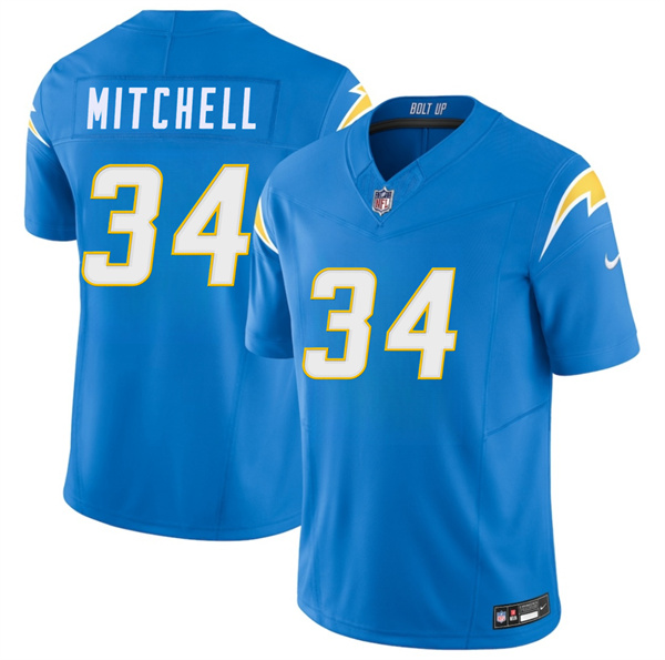 Men's Los Angeles Chargers #34 Keaton Mitchell Blue 2026 F.U.S.E. Vapor Limited Football Stitched Jersey