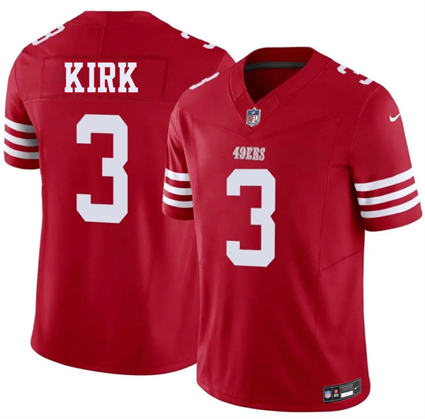Men's San Francisco 49ers #3 Christian Kirk Red 2026 F.U.S.E. Vapor Untouchable Limited Football Stitched Jersey