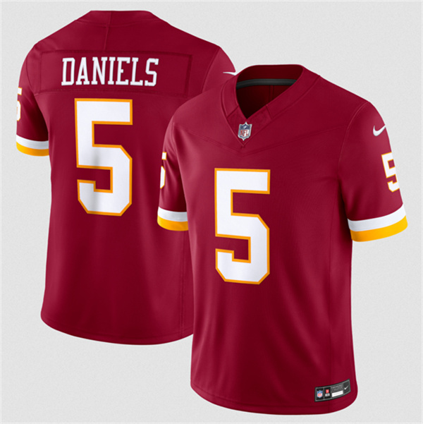 Men's Washington Commanders #5 Jayden Daniels Burgundy 2026 F.U.S.E. Vapor Limited Football Stitched Jersey