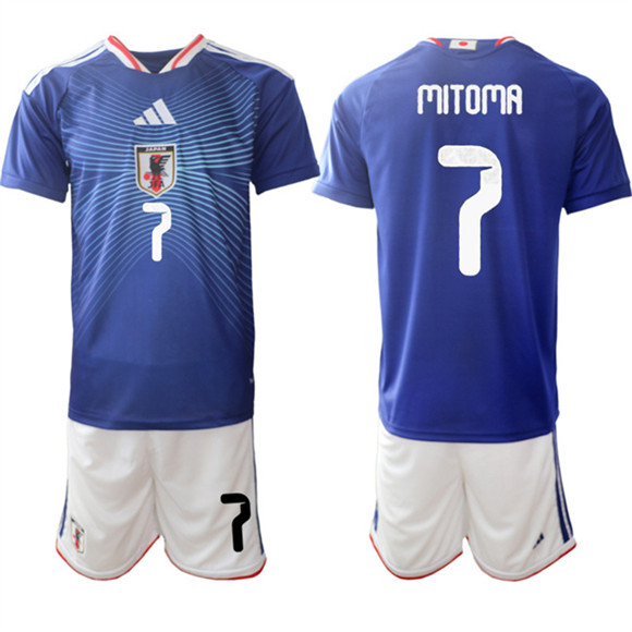 Men's Japan #7 Kaoru Mitoma 2026 Blue Home Soccer Jersey Suit