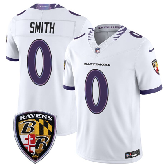 Men's Baltimore Ravens #0 Roquan Smith White 2026 F.U.S.E. Vapor Limited Football Stitched Jersey