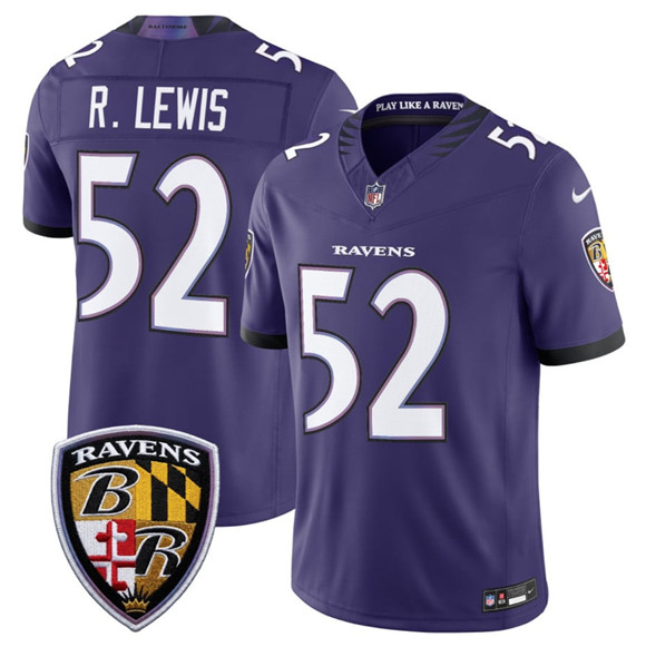Men's Baltimore Ravens #52 Ray Lewis Purple 2026 F.U.S.E Vapor Limited Football Stitched Jersey