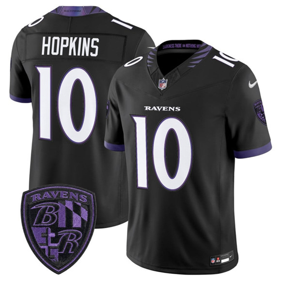 Men's Baltimore Ravens #10 DeAndre Hopkins Black 2026 F.U.S.E. Alternate Vapor Limited Football Stitched Jersey
