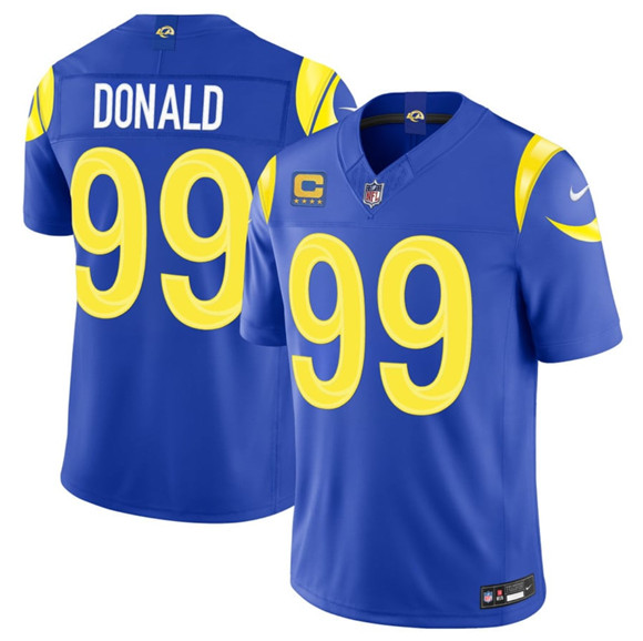 Men's Los Angeles Rams #99 Aaron Donald Royal 2026 F.U.S.E. With 4- Star C Patch Vapor Limited Football Stitched Jersey
