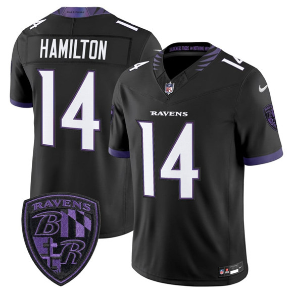 Men's Baltimore Ravens #14 Kyle Hamilton Black 2026 F.U.S.E. Alternate Vapor Limited Football Stitched Jersey