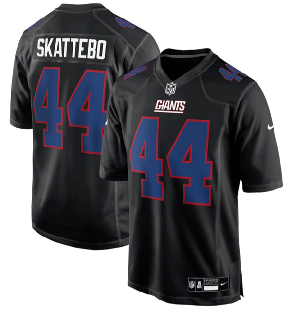 Men's New York Giants #44 Cam Skattebo Black Fashion Football Stitched Game Jersey