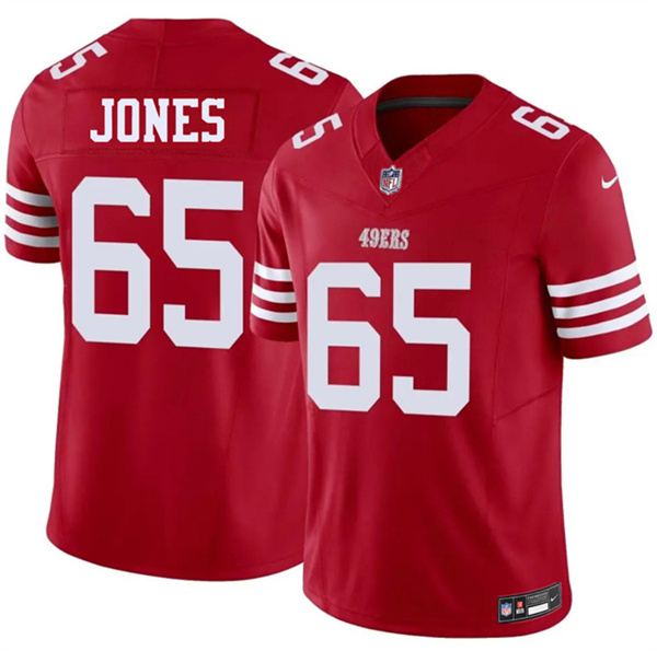 Men's San Francisco 49ers #65 Robert Jones Red 2026 F.U.S.E. Vapor Untouchable Limited Football Stitched Jersey