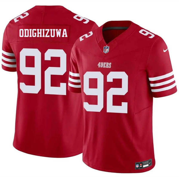 Men's San Francisco 49ers #92 Osa Odighizuwa Red 2026 F.U.S.E. Vapor Untouchable Limited Football Stitched Jersey