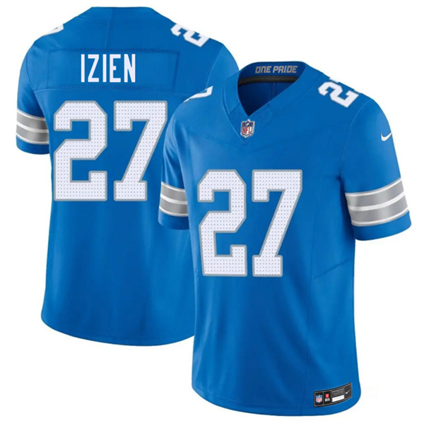 Men's Detroit Lions #27 Christian Izien Blue 2026 F.U.S.E. Vapor Limited Football Stitched Game Jersey