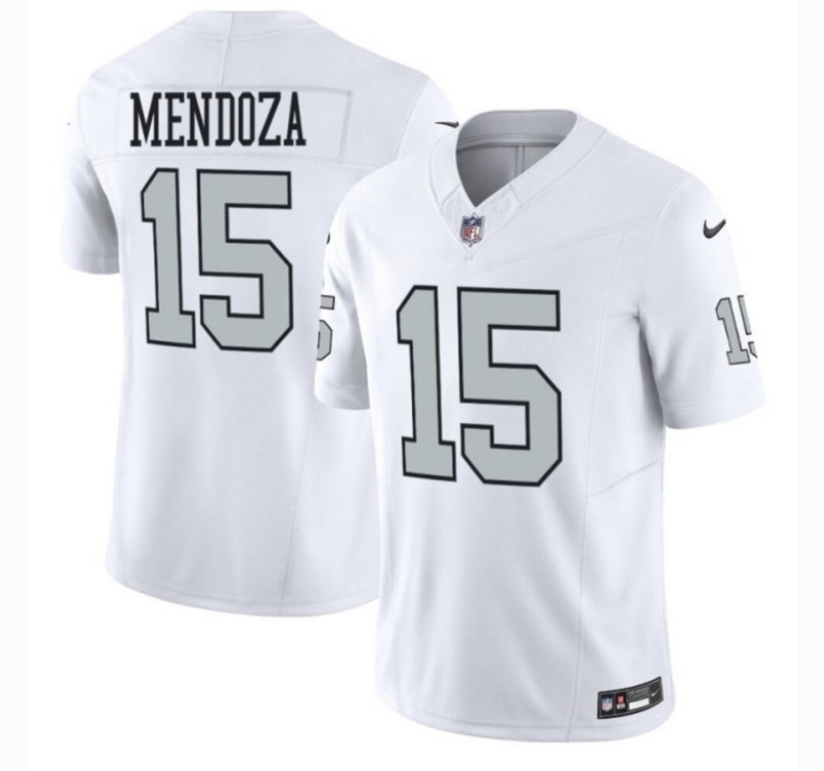 Men's Las Vegas Raiders #15 Fernando Mendoza White 2025 F.U.S.E. Vapor Stitched Football Jerseys