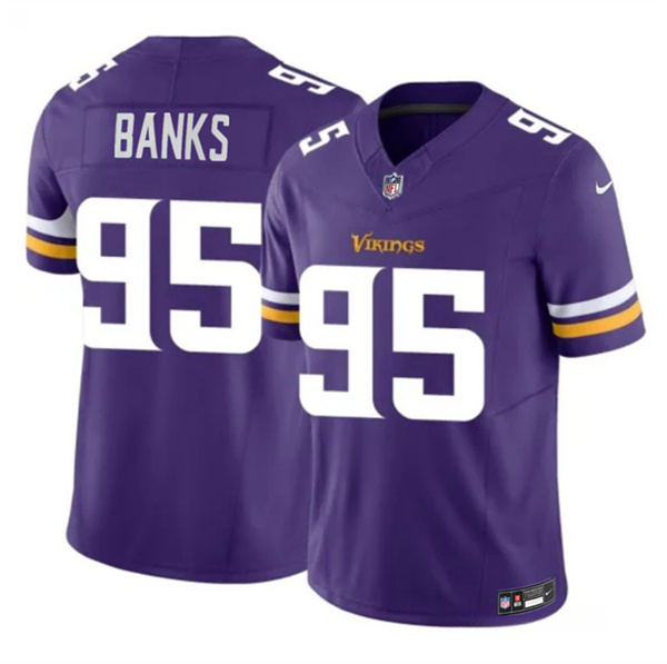 Men's Minnesota Vikings #95 Caleb Banks Purple 2026 Draft F.U.S.E. Vapor Untouchable Limited Football Stitched Jersey